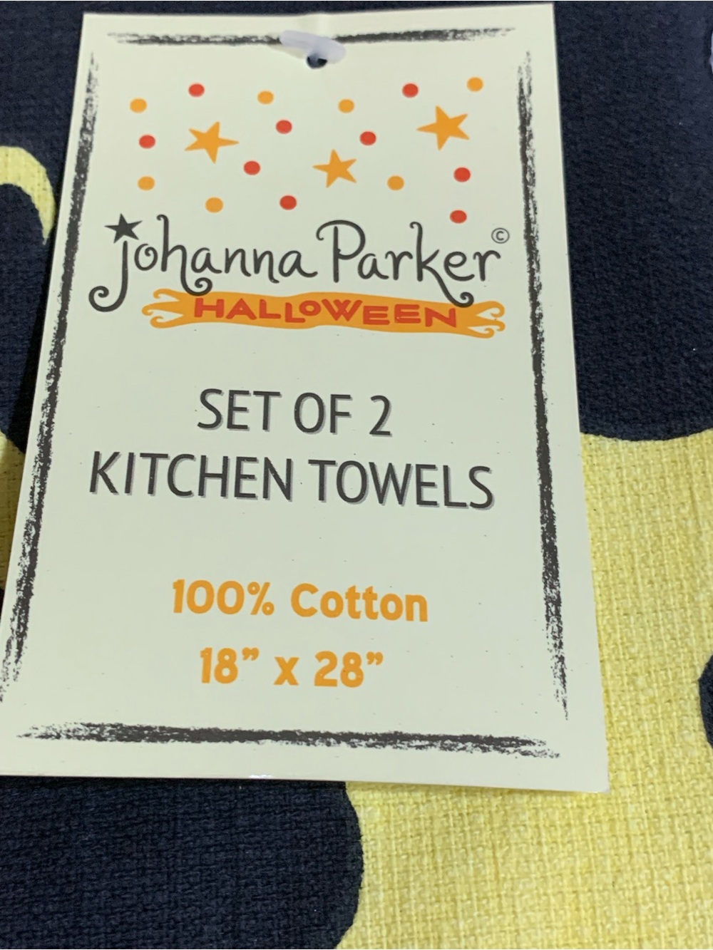 Set of 2 Johanna Parker Halloween Kitchen Towels NWT - Picture 3 of 3